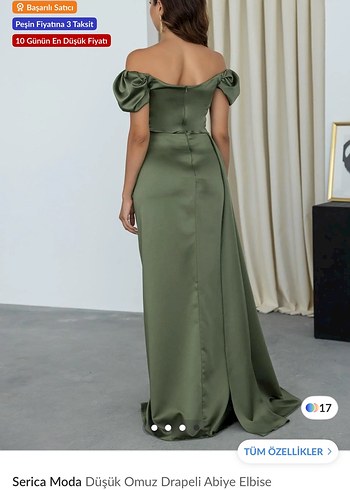 Serica Moda Düşük Omuz Drapeli Abiye Elbise - Görsel 2