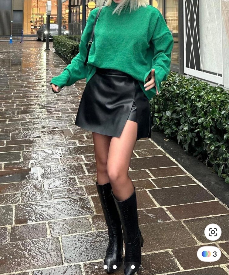 Deri etek şort - Görsel 2