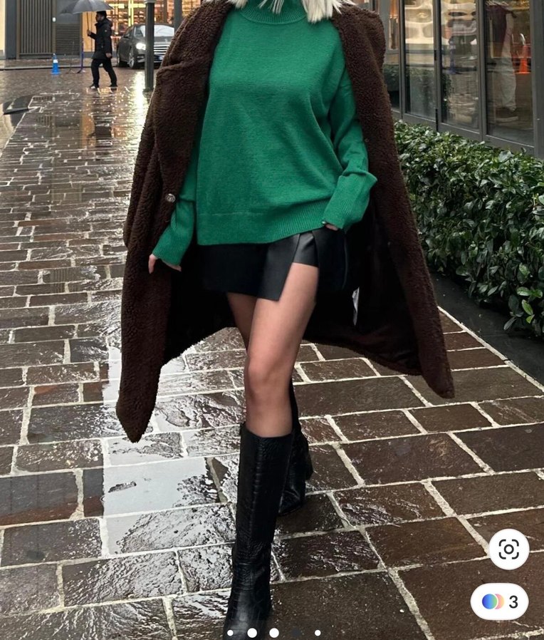 Deri etek şort - Görsel 3