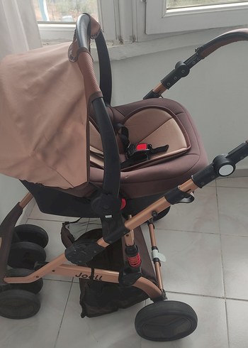 Açılabilir Koyu Bej Bebek Arabası Seti - Görsel 3