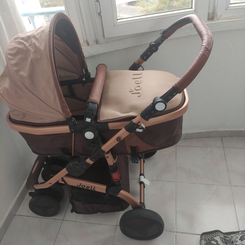 Açılabilir Koyu Bej Bebek Arabası Seti - Görsel 2