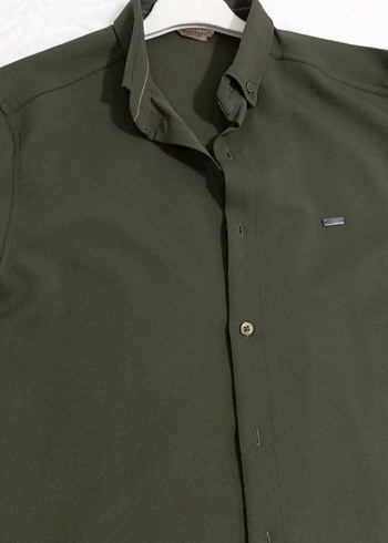Düğmeli Erkek Haki Gömlek - Görsel 2