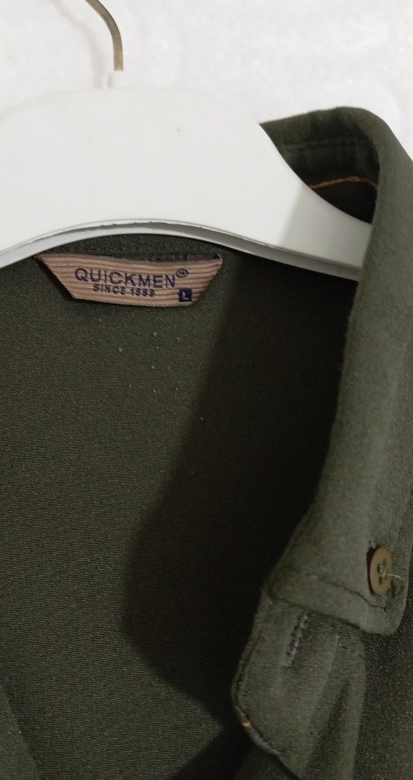 Düğmeli Erkek Haki Gömlek - Görsel 3