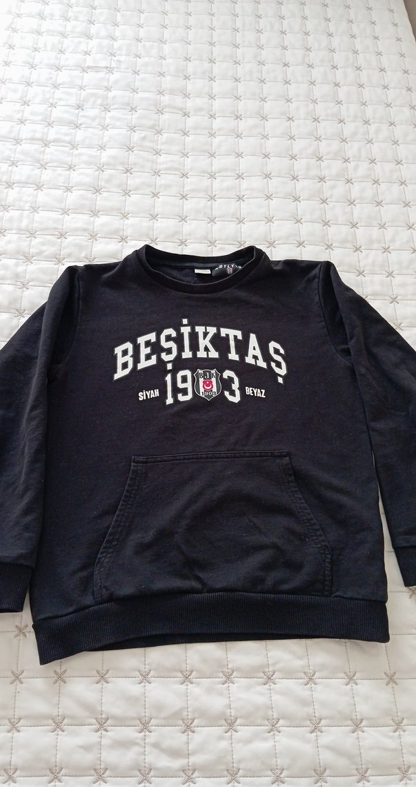 Erkek Siyah Beşiktaş Baskılı Sweatshirt - Görsel 3