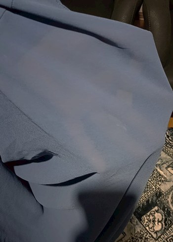 Mavi Uzun Kollu Salaş Kadın Elbise - Görsel 5