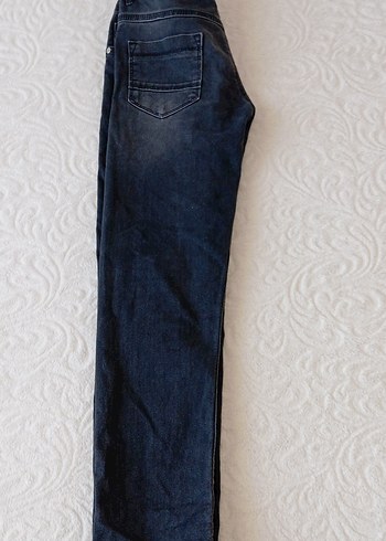11-12 Yaş Beden mavi Renk Koyu siyah Erkek Çocuk Denim Pantolon