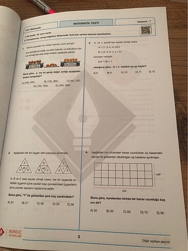 Beden Ayt matematik deneme seti