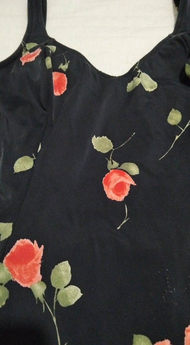 Çiçek Desenli Siyah Mayo - Görsel 3