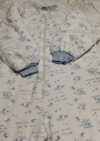 Fermuarlı Beyaz Bebek Tulumu - Görsel 2