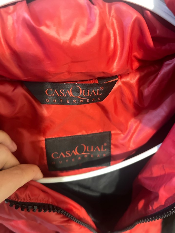 Kürk Detaylı Parlak Kırmızı Kadın Kışlık Mont - Görsel 5