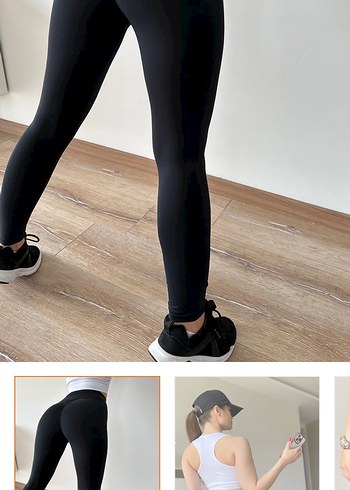 Siyah Kadın Spor Tayt, Normal Boy, Dar Kesim - Görsel 3