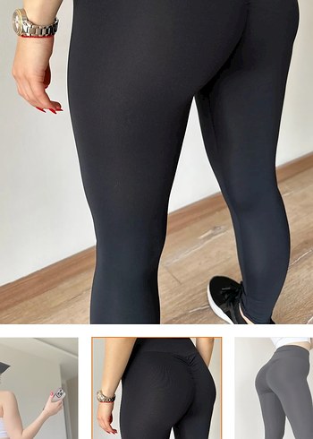 Siyah Kadın Spor Tayt, Normal Boy, Dar Kesim - Görsel 2