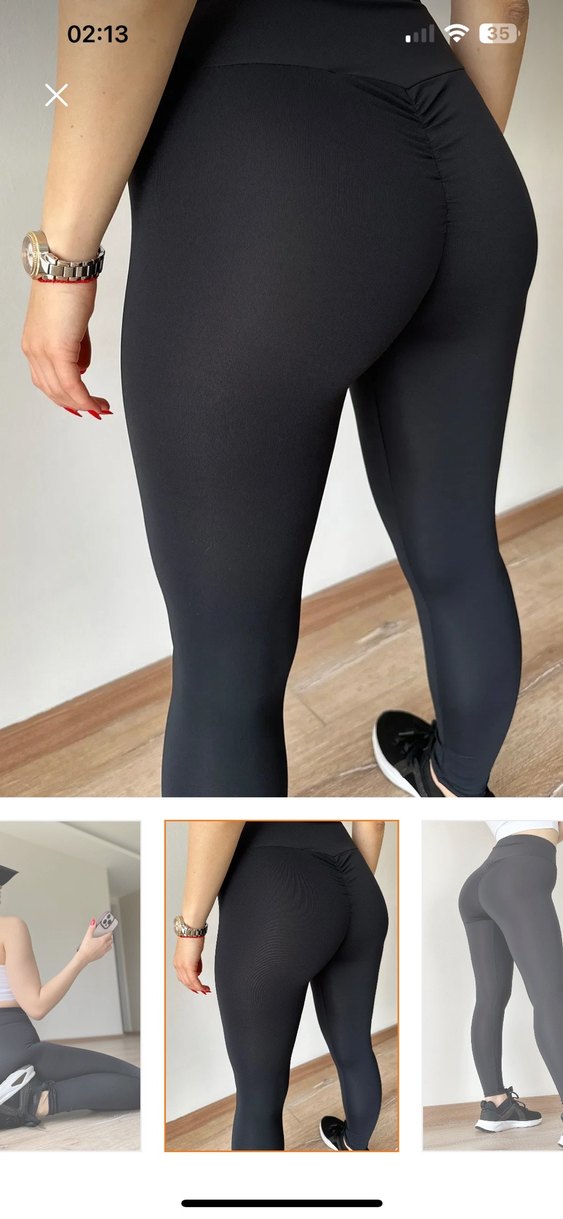 Siyah Kadın Spor Tayt, Normal Boy, Dar Kesim - Görsel 2