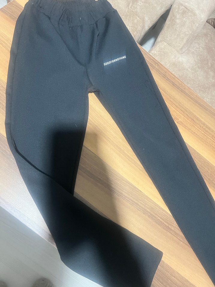 siyah Rahat Kesim Kadın Eşofman Altı - Görsel 4