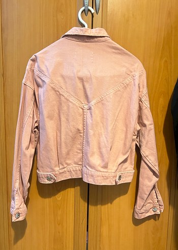 pembe kot ceket - Görsel 5