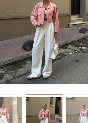 pembe kot ceket - Görsel 2