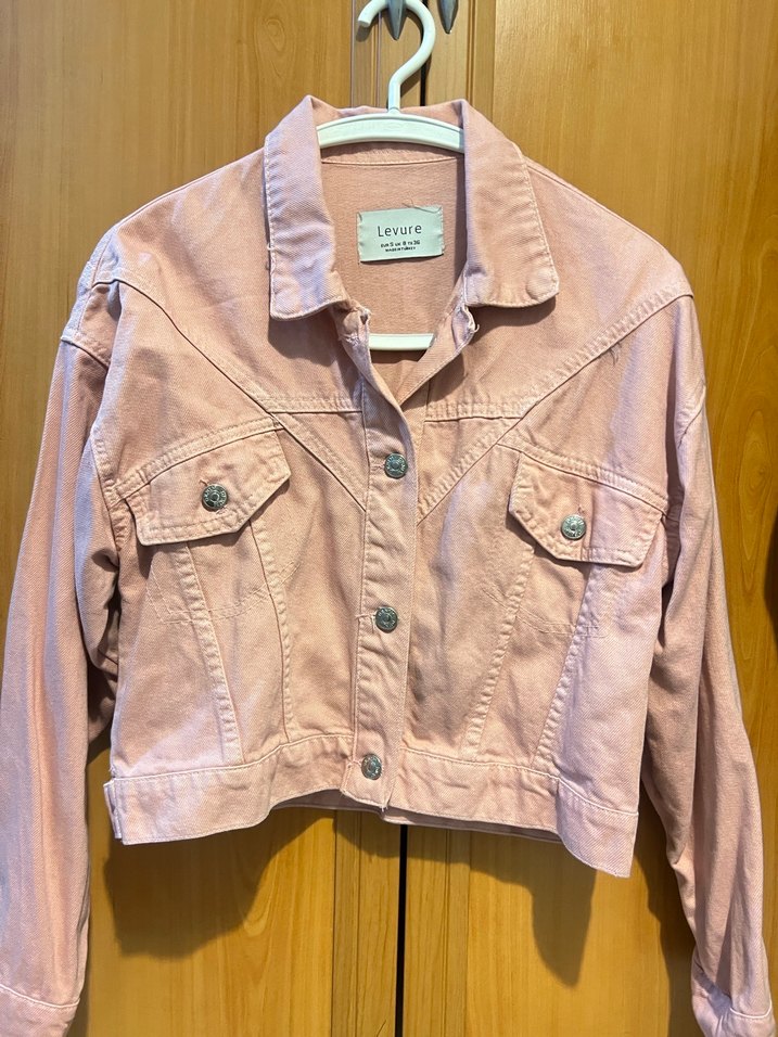 pembe kot ceket - Görsel 4
