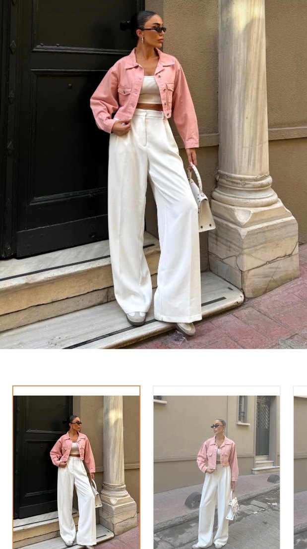 pembe kot ceket - Görsel 3