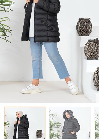 Siyah Kürklü Kadın Kışlık Mont - Görsel 9