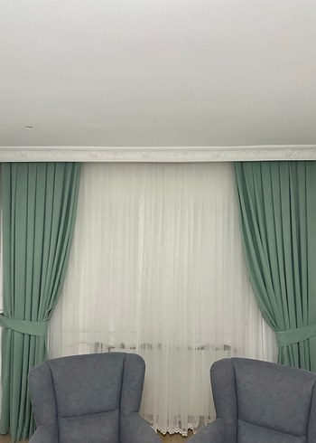 Çağdaş Stil Düz Haki Perde - Görsel 2