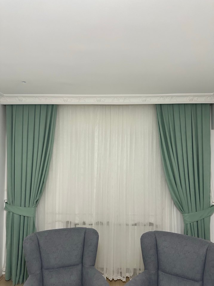 Çağdaş Stil Düz Haki Perde - Görsel 2