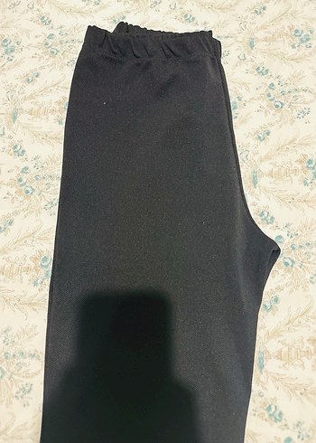 Siyah Kadın Midi Kumaş İspanyol paça esnek - Görsel 3