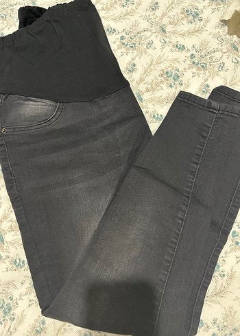 Gri Hamile Kot Pantolon, Rahat Kesim - Görsel 2