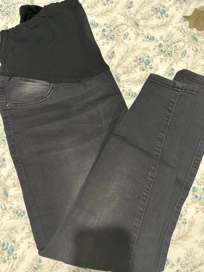 Gri Hamile Kot Pantolon, Rahat Kesim - Görsel 2