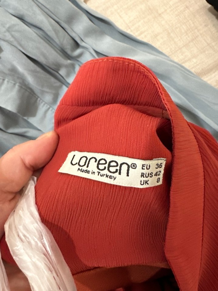 Kiremit rengiUzun Kollu Volanlı Midi tunik - Görsel 2