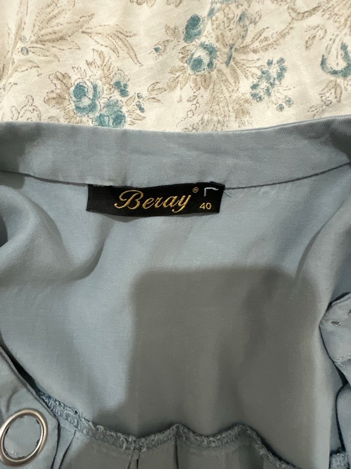 Buz mavi tonunda Uzun Kollu robalı tunik - Görsel 2