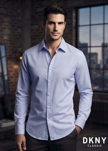 DKNY Classic Acik Mavi Slim Fit Gomlek