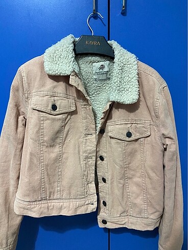 Pull bear pudra pembe kadife ceket