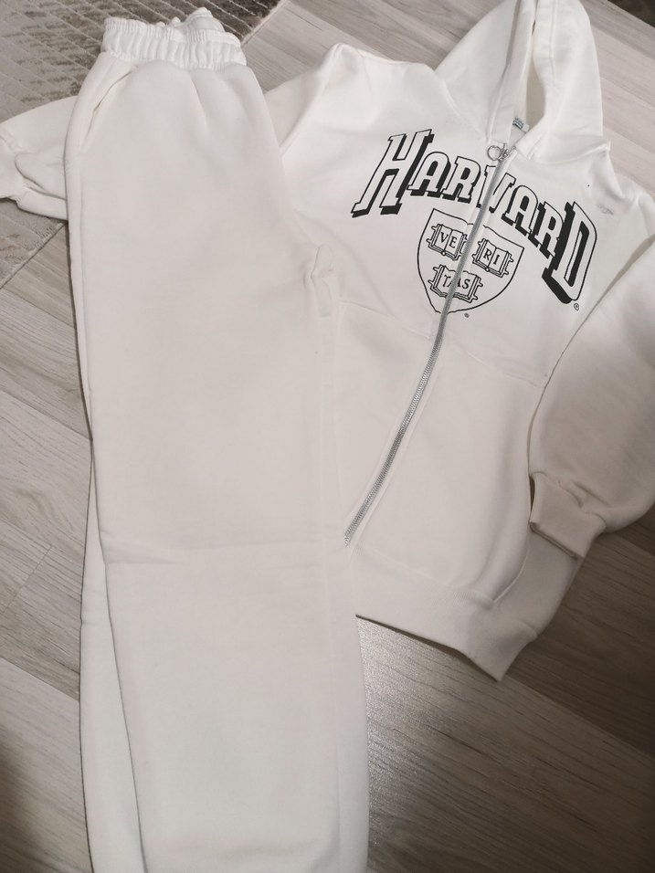 3 iplik Beyaz Kadın Eşofman Takımı - Görsel 2