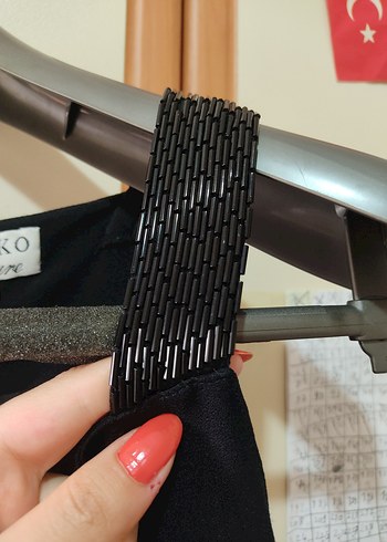 l Beden siyah Renk Siyah Mini kare Yaka Baskılı Tuxedo