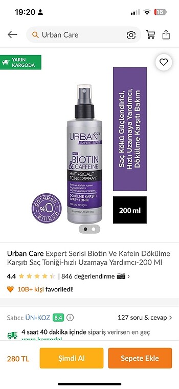 Urban Care Expert Serisi Biotin Ve Kafein Dökülme Karsiti Saç To - Görsel 7