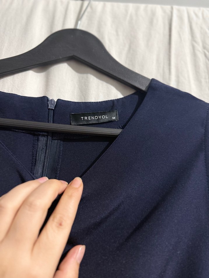 Lacivert Midi Elbise - Görsel 2