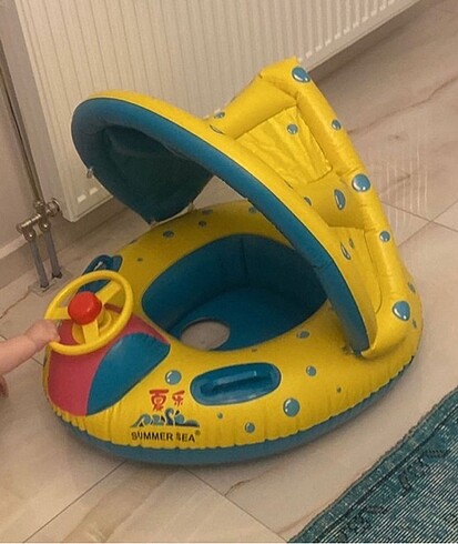  Beden sarı Renk Gölgelikli bebek simidi