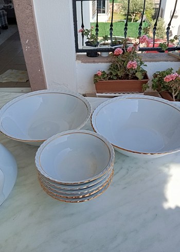 Beyaz Altın Detaylı Porselen çorba tenceresi, - Görsel 7