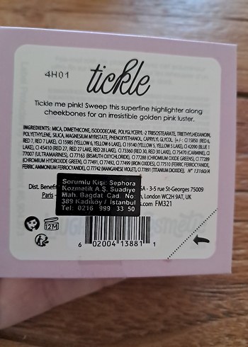 Sephora Benefit Tickle Parlak Bej Allık 8g