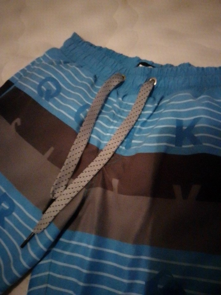 Düğmeli Erkek Mavi Midi Yüzme Şortu - Görsel 3