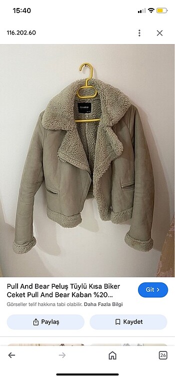 Pull and bear kısa biker içi yünlü peluş ceket kaban