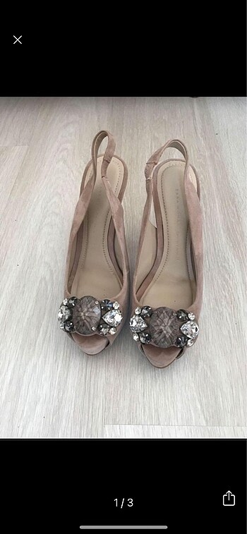 Zara taş detaylı topuklu ayakkabı