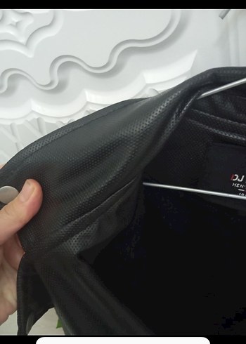 Siyah Deri Biker Ceket erkek - Görsel 5