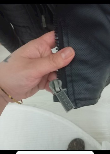 Siyah Deri Biker Ceket erkek - Görsel 4