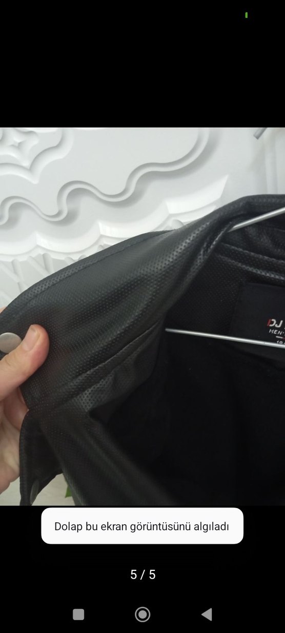 Siyah Deri Biker Ceket erkek - Görsel 5