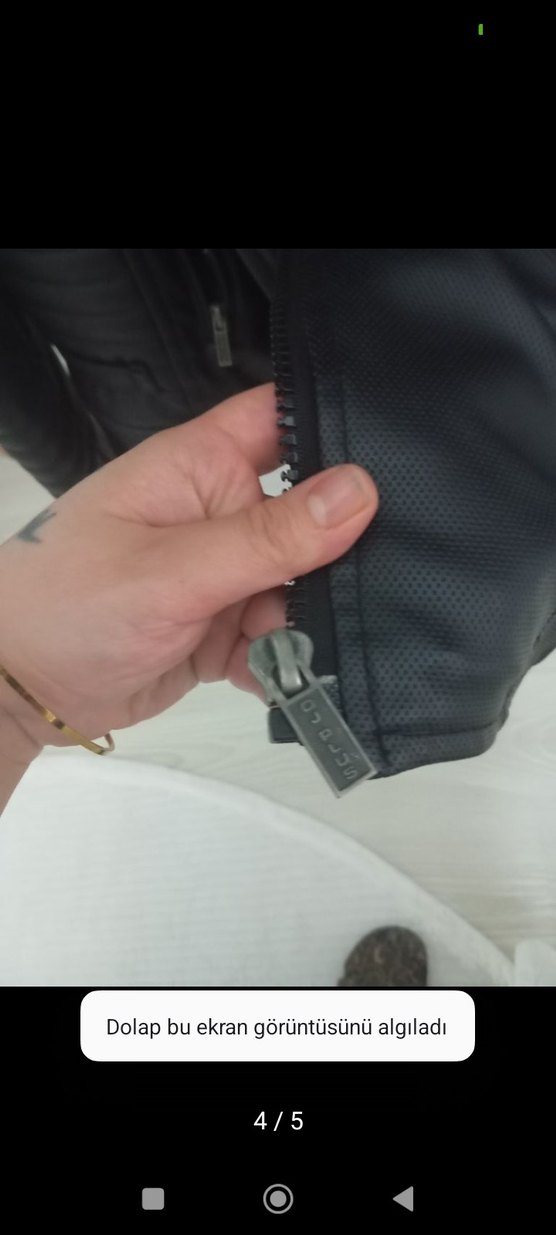 Siyah Deri Biker Ceket erkek - Görsel 4