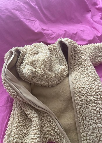 Bej Bebek Kürklü Kapüşonlu Tulum - Görsel 3