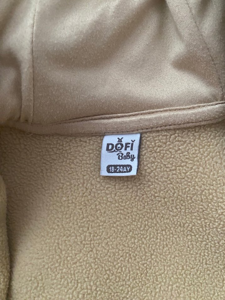 Bej Bebek Kürklü Kapüşonlu Tulum - Görsel 2