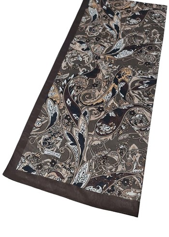 Bohem Tarzı Kahverengi Drapeli Kadın Şal - Görsel 7