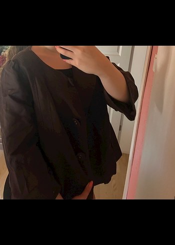 Düğmeli Siyah Kadın Midi Blazer marks Spencer
